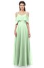 ColsBM Jamie Light Green Bridesmaid Dresses Floor Length Pleated V-neck Half Backless A-line Modern