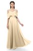 ColsBM Jamie Marzipan Bridesmaid Dresses Floor Length Pleated V-neck Half Backless A-line Modern