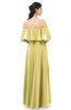 ColsBM Jamie Misted Yellow Bridesmaid Dresses Floor Length Pleated V-neck Half Backless A-line Modern