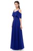 ColsBM Jamie Nautical Blue Bridesmaid Dresses Floor Length Pleated V-neck Half Backless A-line Modern