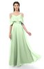 ColsBM Jamie Pale Green Bridesmaid Dresses Floor Length Pleated V-neck Half Backless A-line Modern