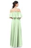 ColsBM Jamie Pale Green Bridesmaid Dresses Floor Length Pleated V-neck Half Backless A-line Modern