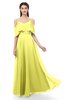 ColsBM Jamie Pale Yellow Bridesmaid Dresses Floor Length Pleated V-neck Half Backless A-line Modern