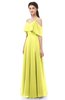 ColsBM Jamie Pale Yellow Bridesmaid Dresses Floor Length Pleated V-neck Half Backless A-line Modern