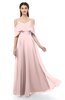 ColsBM Jamie Pastel Pink Bridesmaid Dresses Floor Length Pleated V-neck Half Backless A-line Modern
