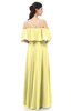 ColsBM Jamie Pastel Yellow Bridesmaid Dresses Floor Length Pleated V-neck Half Backless A-line Modern