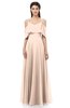 ColsBM Jamie Peach Puree Bridesmaid Dresses Floor Length Pleated V-neck Half Backless A-line Modern