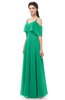 ColsBM Jamie Pepper Green Bridesmaid Dresses Floor Length Pleated V-neck Half Backless A-line Modern
