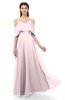 ColsBM Jamie Petal Pink Bridesmaid Dresses Floor Length Pleated V-neck Half Backless A-line Modern