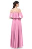 ColsBM Jamie Pink Bridesmaid Dresses Floor Length Pleated V-neck Half Backless A-line Modern