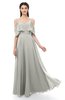 ColsBM Jamie Platinum Bridesmaid Dresses Floor Length Pleated V-neck Half Backless A-line Modern