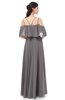 ColsBM Jamie Ridge Grey Bridesmaid Dresses Floor Length Pleated V-neck Half Backless A-line Modern