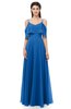 ColsBM Jamie Royal Blue Bridesmaid Dresses Floor Length Pleated V-neck Half Backless A-line Modern