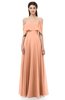 ColsBM Jamie Salmon Bridesmaid Dresses Floor Length Pleated V-neck Half Backless A-line Modern