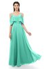 ColsBM Jamie Seafoam Green Bridesmaid Dresses Floor Length Pleated V-neck Half Backless A-line Modern