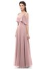 ColsBM Jamie Silver Pink Bridesmaid Dresses Floor Length Pleated V-neck Half Backless A-line Modern