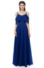 ColsBM Jamie Sodalite Blue Bridesmaid Dresses Floor Length Pleated V-neck Half Backless A-line Modern