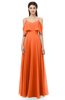 ColsBM Jamie Tangerine Bridesmaid Dresses Floor Length Pleated V-neck Half Backless A-line Modern