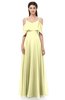 ColsBM Jamie Wax Yellow Bridesmaid Dresses Floor Length Pleated V-neck Half Backless A-line Modern