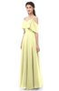 ColsBM Jamie Wax Yellow Bridesmaid Dresses Floor Length Pleated V-neck Half Backless A-line Modern