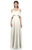 ColsBM Jamie Whisper White Bridesmaid Dresses Floor Length Pleated V-neck Half Backless A-line Modern