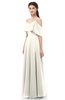 ColsBM Jamie Whisper White Bridesmaid Dresses Floor Length Pleated V-neck Half Backless A-line Modern