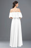 ColsBM Jamie White Bridesmaid Dresses Floor Length Pleated V-neck Half Backless A-line Modern