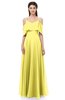 ColsBM Jamie Yellow Iris Bridesmaid Dresses Floor Length Pleated V-neck Half Backless A-line Modern