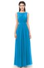 ColsBM Briar Cornflower Blue Bridesmaid Dresses Sleeveless A-line Pleated Floor Length Elegant Bateau