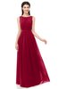 ColsBM Briar Dark Red Bridesmaid Dresses Sleeveless A-line Pleated Floor Length Elegant Bateau