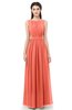 ColsBM Briar Fusion Coral Bridesmaid Dresses Sleeveless A-line Pleated Floor Length Elegant Bateau