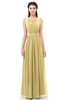 ColsBM Briar Gold Bridesmaid Dresses Sleeveless A-line Pleated Floor Length Elegant Bateau