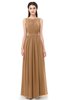ColsBM Briar Light Brown Bridesmaid Dresses Sleeveless A-line Pleated Floor Length Elegant Bateau
