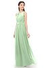 ColsBM Briar Light Green Bridesmaid Dresses Sleeveless A-line Pleated Floor Length Elegant Bateau
