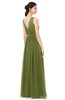 ColsBM Briar Olive Green Bridesmaid Dresses Sleeveless A-line Pleated Floor Length Elegant Bateau