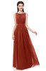 ColsBM Briar Rust Bridesmaid Dresses Sleeveless A-line Pleated Floor Length Elegant Bateau