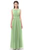 ColsBM Briar Sage Green Bridesmaid Dresses Sleeveless A-line Pleated Floor Length Elegant Bateau