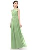 ColsBM Briar Sage Green Bridesmaid Dresses Sleeveless A-line Pleated Floor Length Elegant Bateau