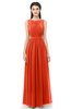 ColsBM Briar Tangerine Tango Bridesmaid Dresses Sleeveless A-line Pleated Floor Length Elegant Bateau