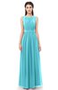 ColsBM Briar Turquoise Bridesmaid Dresses Sleeveless A-line Pleated Floor Length Elegant Bateau