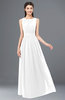 ColsBM Briar White Bridesmaid Dresses Sleeveless A-line Pleated Floor Length Elegant Bateau