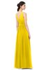 ColsBM Briar Yellow Bridesmaid Dresses Sleeveless A-line Pleated Floor Length Elegant Bateau