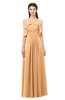 ColsBM Andi Apricot Bridesmaid Dresses Zipper Off The Shoulder Elegant Floor Length Sash A-line