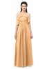 ColsBM Andi Apricot Bridesmaid Dresses Zipper Off The Shoulder Elegant Floor Length Sash A-line