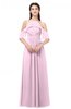 ColsBM Andi Baby Pink Bridesmaid Dresses Zipper Off The Shoulder Elegant Floor Length Sash A-line