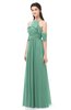 ColsBM Andi Beryl Green Bridesmaid Dresses Zipper Off The Shoulder Elegant Floor Length Sash A-line