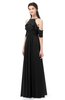 ColsBM Andi Black Bridesmaid Dresses Zipper Off The Shoulder Elegant Floor Length Sash A-line