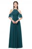 ColsBM Andi Blue Green Bridesmaid Dresses Zipper Off The Shoulder Elegant Floor Length Sash A-line