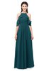 ColsBM Andi Blue Green Bridesmaid Dresses Zipper Off The Shoulder Elegant Floor Length Sash A-line
