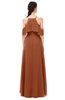 ColsBM Andi Bombay Brown Bridesmaid Dresses Zipper Off The Shoulder Elegant Floor Length Sash A-line